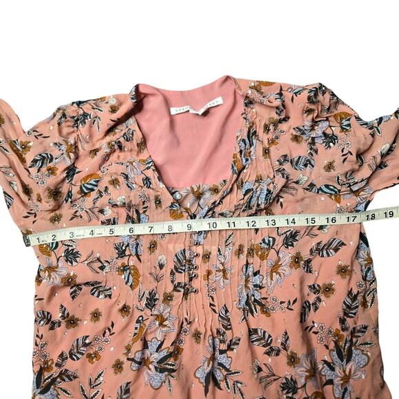 Veronica Beard Lowell Pink Floral Silk Blend Metallic Blouse Size 4 - Picture 8 of 9